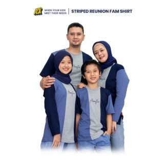 Striped Reunion Fam Shirt Steel Blue