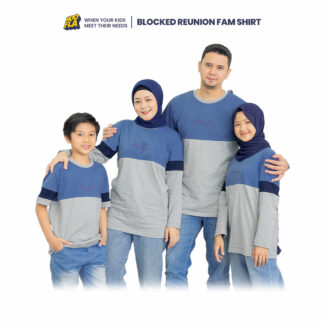 Blocked Reunion Fam Shirt Steel Blue